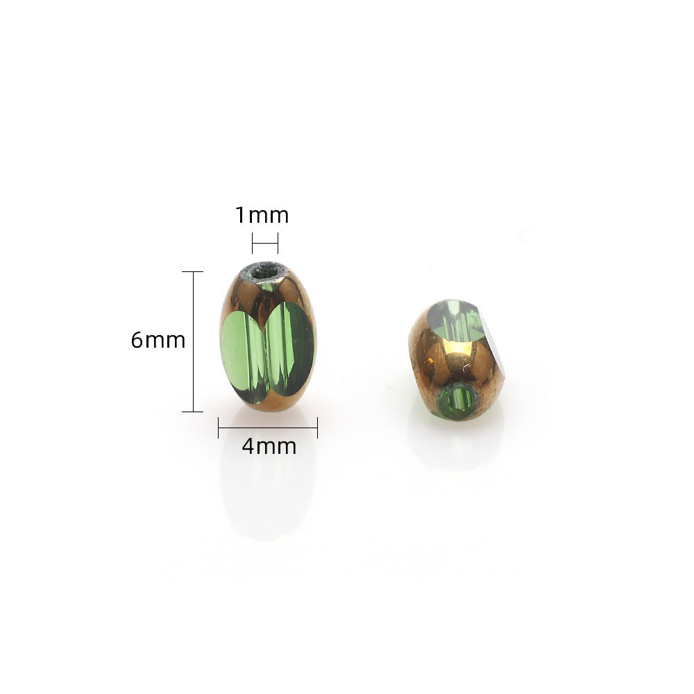Electroplated Frosted Glass Beads 4mm x 6mm Metallic Edged 96pcs 2
