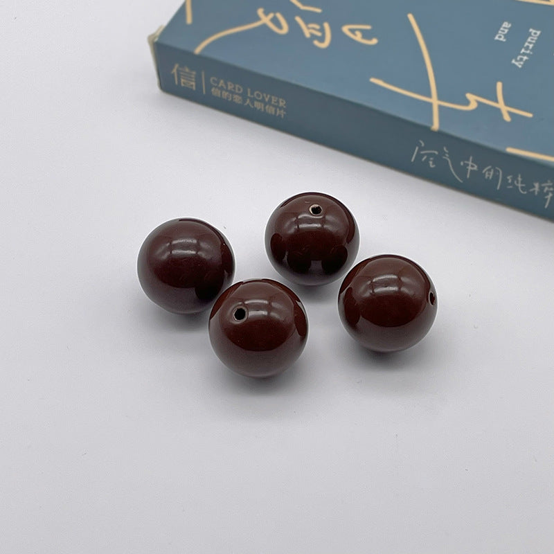 Opaque Bubblegum Beads 20mm Solid Color Glossy Mixed 113pcs 36