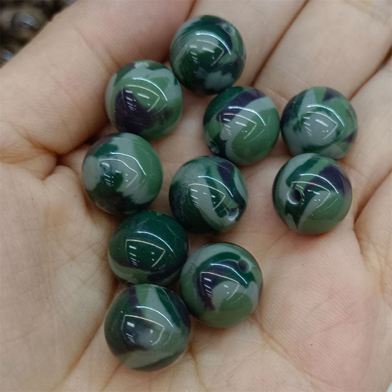 Gradient Resin Beads 16mm Round Dark Ocean Colors Glossy 20pcs 12