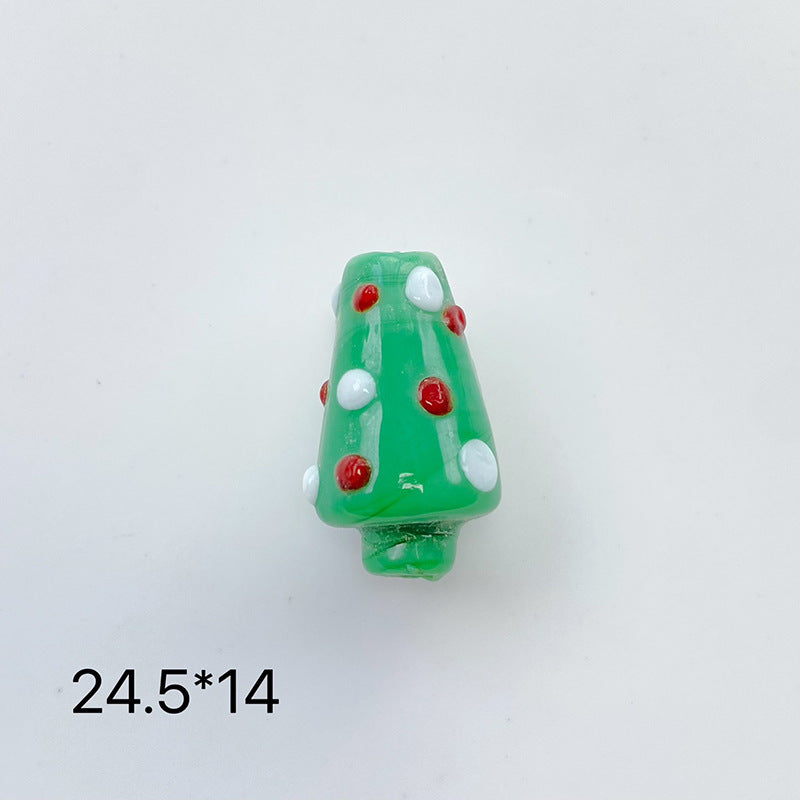 Hand Painted 3D Christmas Lampwork Glass Beads Snowman Santa Motifs 1pc 12