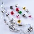 Plating Metal Faceted Acrylic Beads 10-16mm Earth Colors 100pcs 2