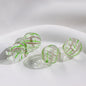Swirl Pattern Blown Glass Beads 10-16mm Colorful Translucent 4pcs 23