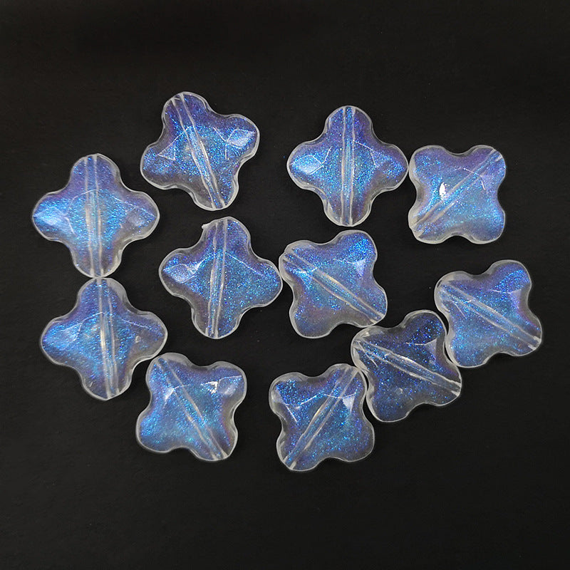 Transparent Aurora Laser Acrylic Beads Iridescent Mixed Shapes 2pcs 29
