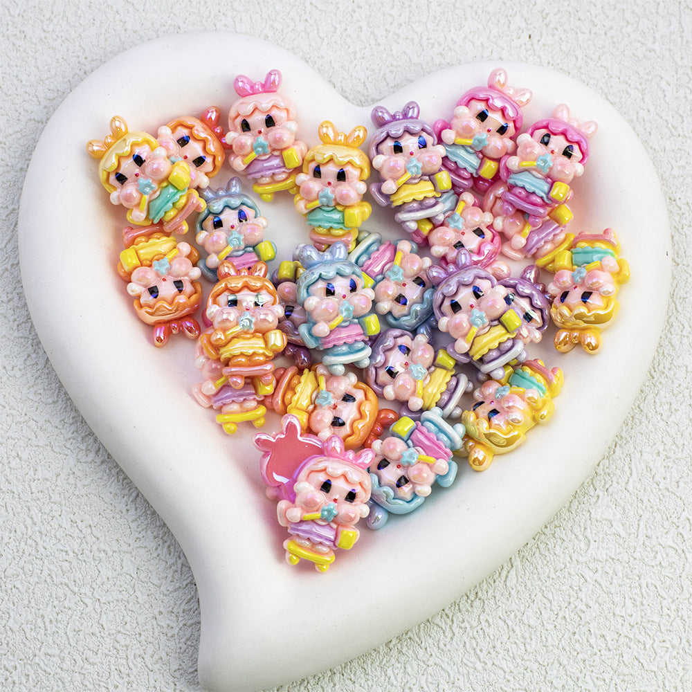 Plating Pop Resin Beads 30mm Crybaby Brushing Teeth Character 10pcs 4
