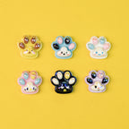 Glossy Pastel Cat Paw Resin Beads 25mm Shiny Plating 10pcs
