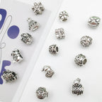 Christmas Series Large Hole Metal Beads Silver Tone Zinc Alloy 1pc 4