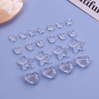 Transparent Heart Star Acrylic Beads 9-21mm Powder Glitter 1pc