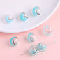 Hand Painted Hollow Polka Dotted Blown Glass Beads 14mm 4pcs 17