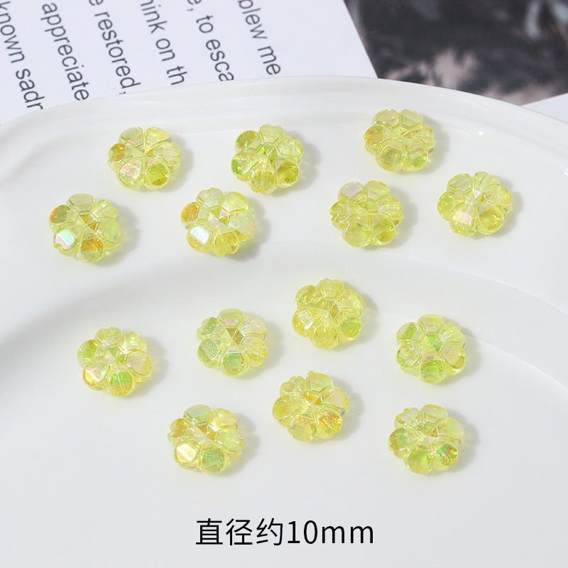 Transparent Faceted Plum Acrylic Beads 10mm Colorful Assorted 50pcs 14