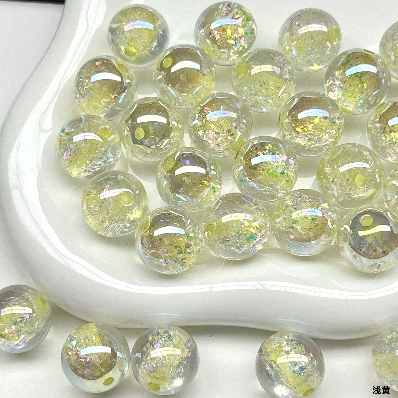Dyed Core Imitation Opal Resin Beads 8mm Round Mixed Colors 40pcs 10
