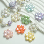 UV Plating Flower Acrylic Beads 32mm Glossy Pastel Large 20pcs 3