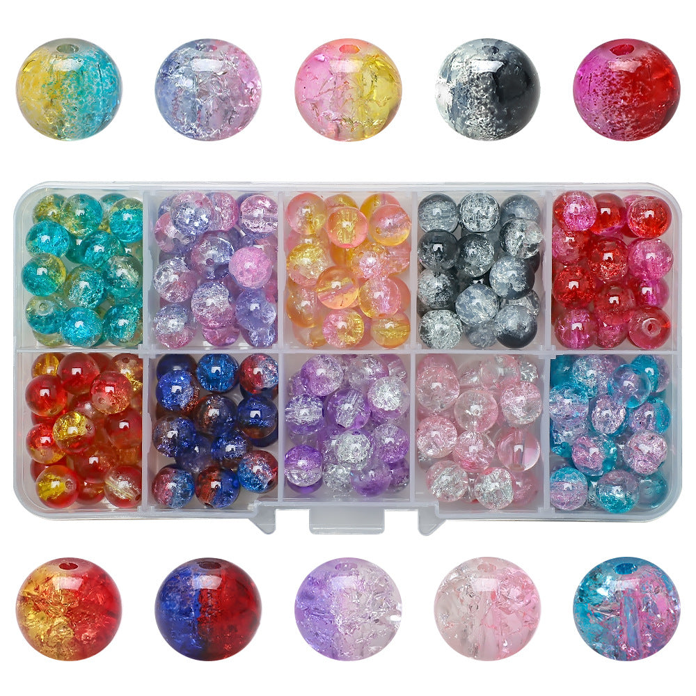 Crackle Round Glass Beads 8mm Colorful Mixed 2boxes 400pcs