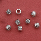 Tibetan Metal Beads 6mm Vintage Patterned Large Hole Zinc Alloy 100pcs 3