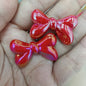 Glow Bow Acrylic Beads 23x35mm Plated Colorful 100pcs 2
