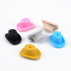 Silicone Focal Beads Cowboy Hat Centered Hole 10pcs