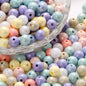 Imitation Pearl Acrylic Beads 8mm-12mm Macaron Colored Pastel 7