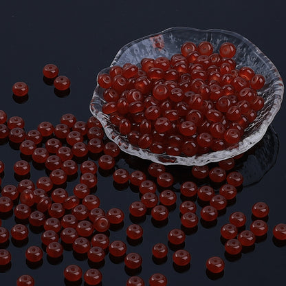 Glass Rondelle Spacer Beads 8mm Semi Transparent Imitation Jade 100pcs 9