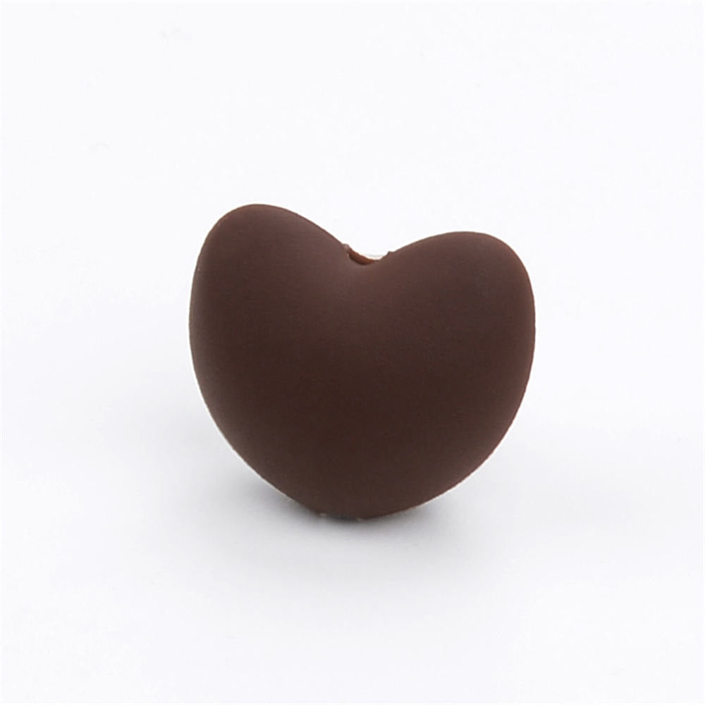 Heart Shaped Silicone Beads 21x30mm Soft Matte Finish 20pcs 19