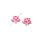 Waffle Pattern Star Acrylic Beads 19mm Colorful Mixed 20pcs 4