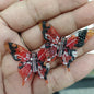 Transparent Swallowtail Acrylic Beads 25x45mm Colored Printing 100pcs 8