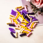 Halo Elbow Tube Acrylic Beads 36mm Glossy Curved Mixed Colors 50pcs 4