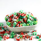 Flat Round Clay Beads 9mm Christmas Multicolor Festive 100pcs 2