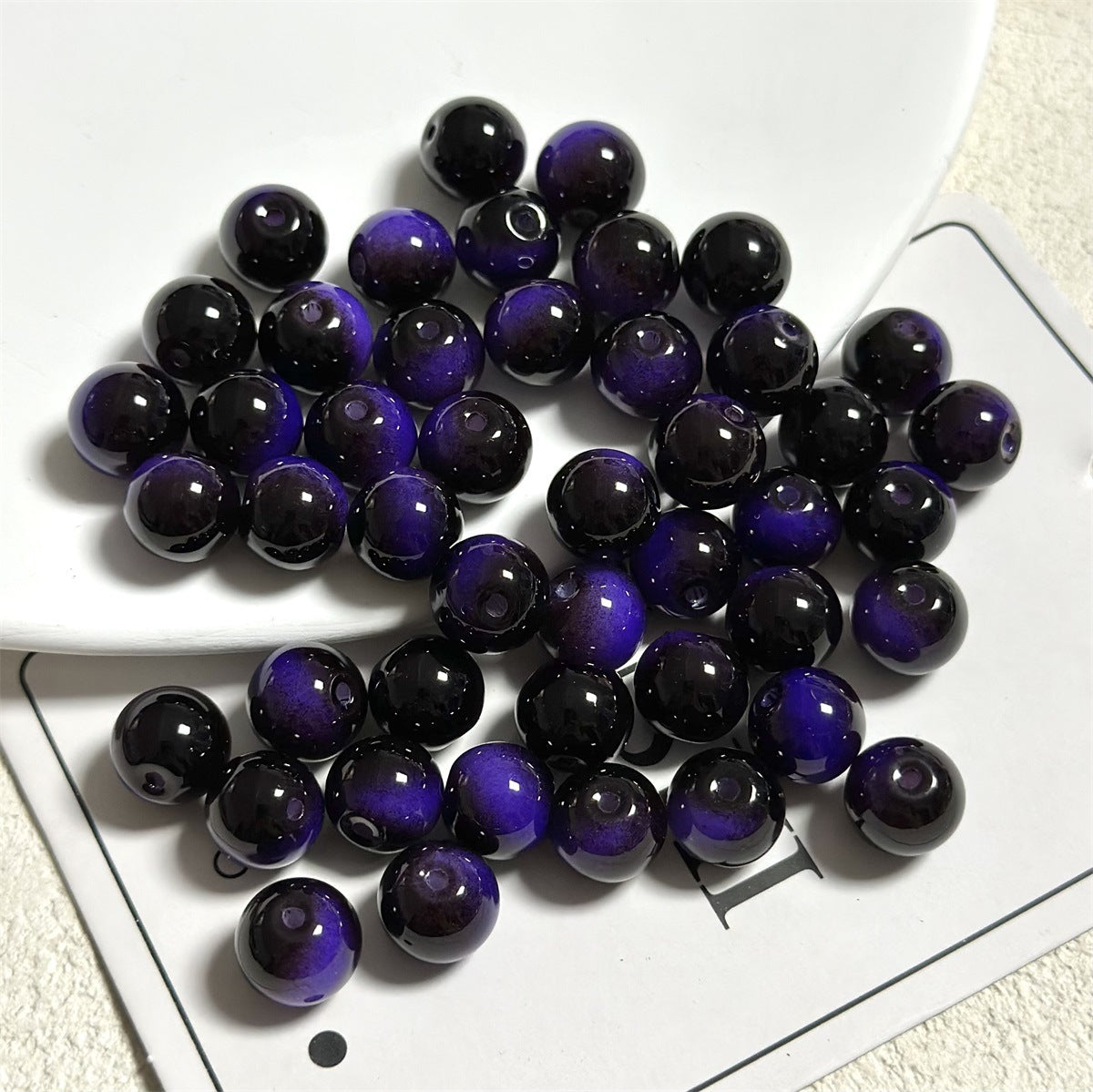 Antique Round Glass Beads 10mm Imitation Tigers Eye Gradient 40pcs 5