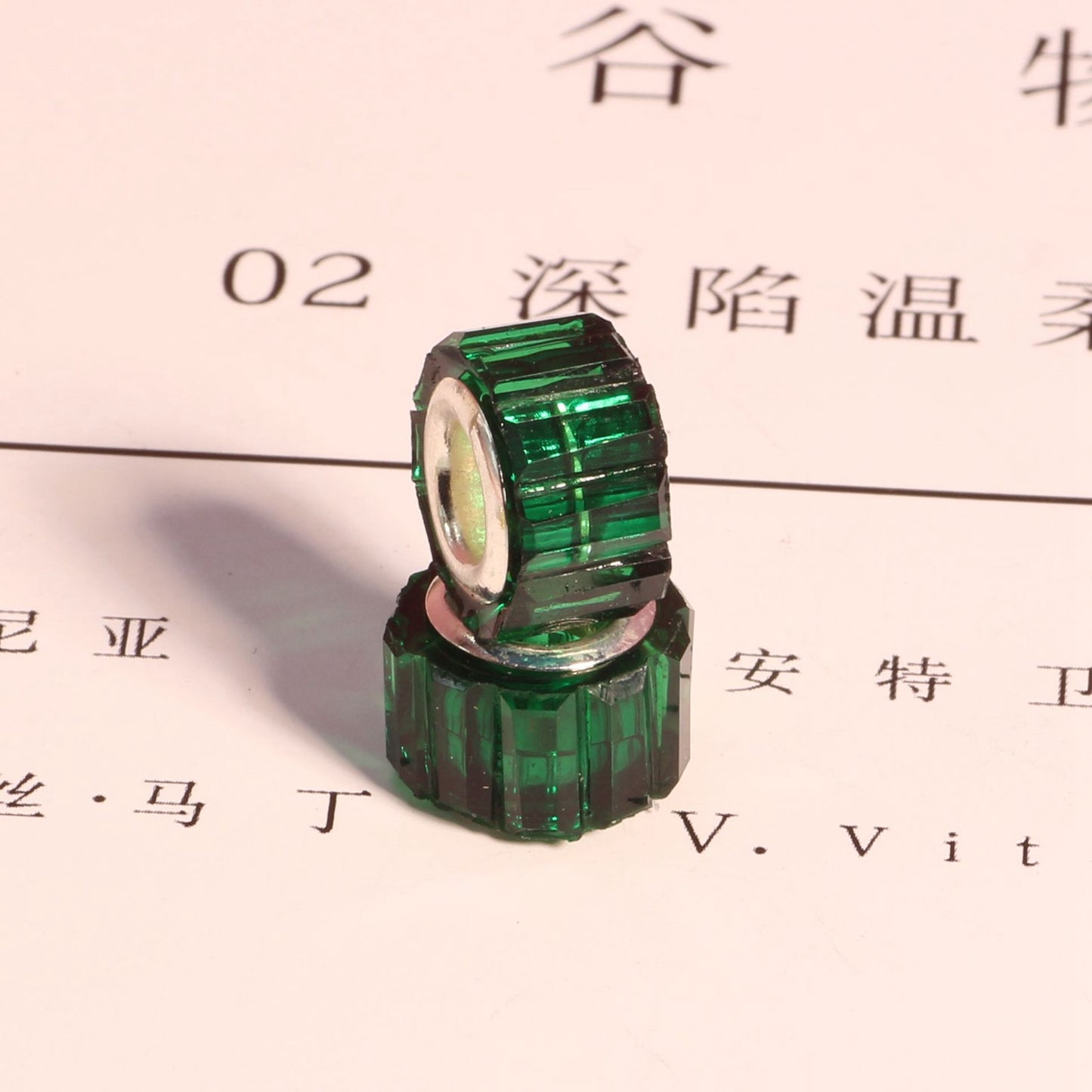 Faceted Cylindrical Resin Spacer Beads 11mm Large Hole 50pcs 8
