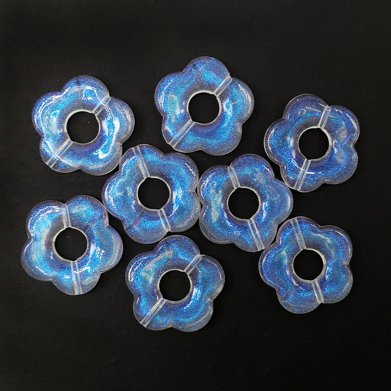 Transparent Aurora Laser Acrylic Beads Iridescent Mixed Shapes 2pcs 21