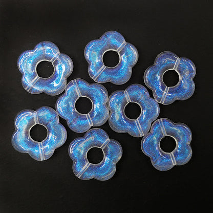 Transparent Aurora Laser Acrylic Beads Iridescent Mixed Shapes 2pcs 21