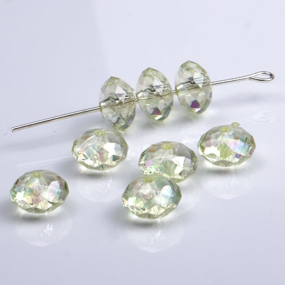 Acrylic Faceted Flat Spacer Beads 8mm Clear Plating 500pcs 6