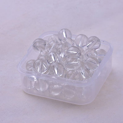 Transparent Round Glass Beads 8mm Glossy Mixed Colors 50pcs 6