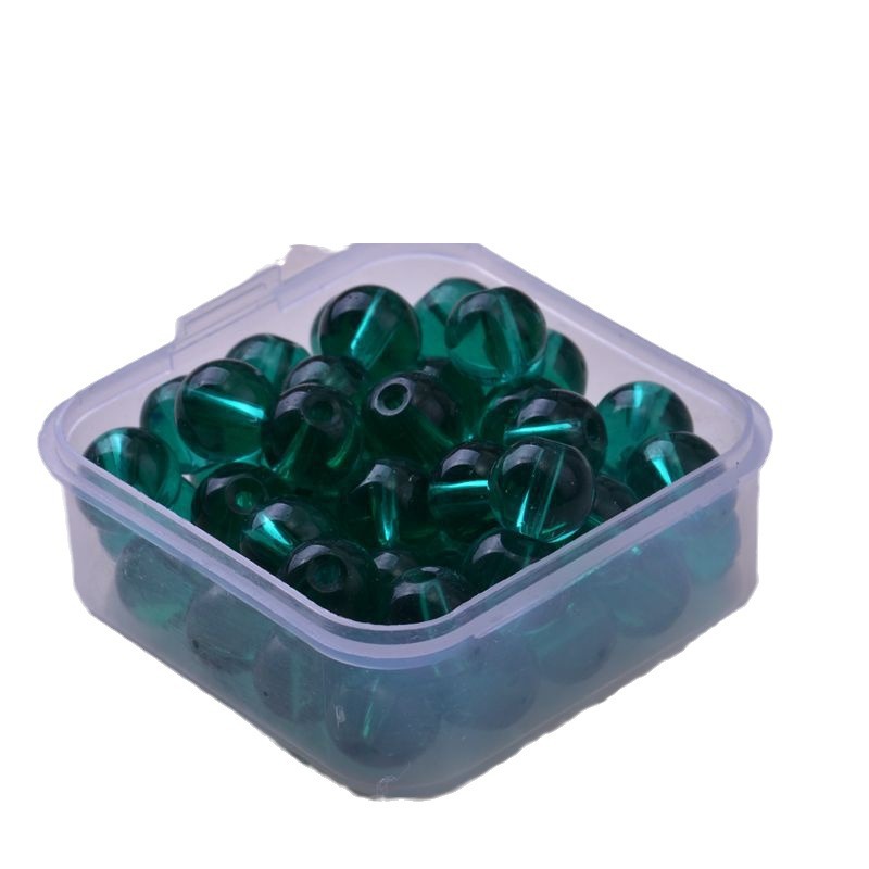 Transparent Round Glass Beads 8mm Glossy Mixed Colors 50pcs 3