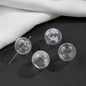 Vintage Hollow Striped Blown Glass Beads 21mm 4pcs 12