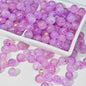 Frosted Round Glass Beads 8mm Marbled Soft Matte Gold Veining 50pcs 7