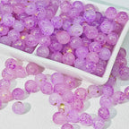 Frosted Round Glass Beads 8mm Marbled Soft Matte Gold Veining 50pcs 7