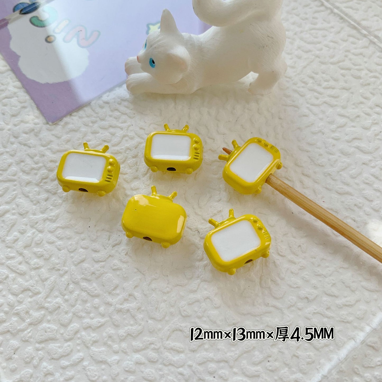 Cupcake and TV Metal Beads Painted Colorful Alloy 20pcs 25