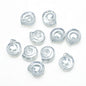 Electroplated Snail Glass Beads 12mm Transparent Iridescent 30pcs 14