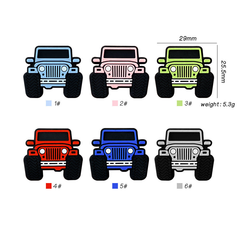Silicone Focal Beads Large Cars Front View Oversized Tires 20pcs