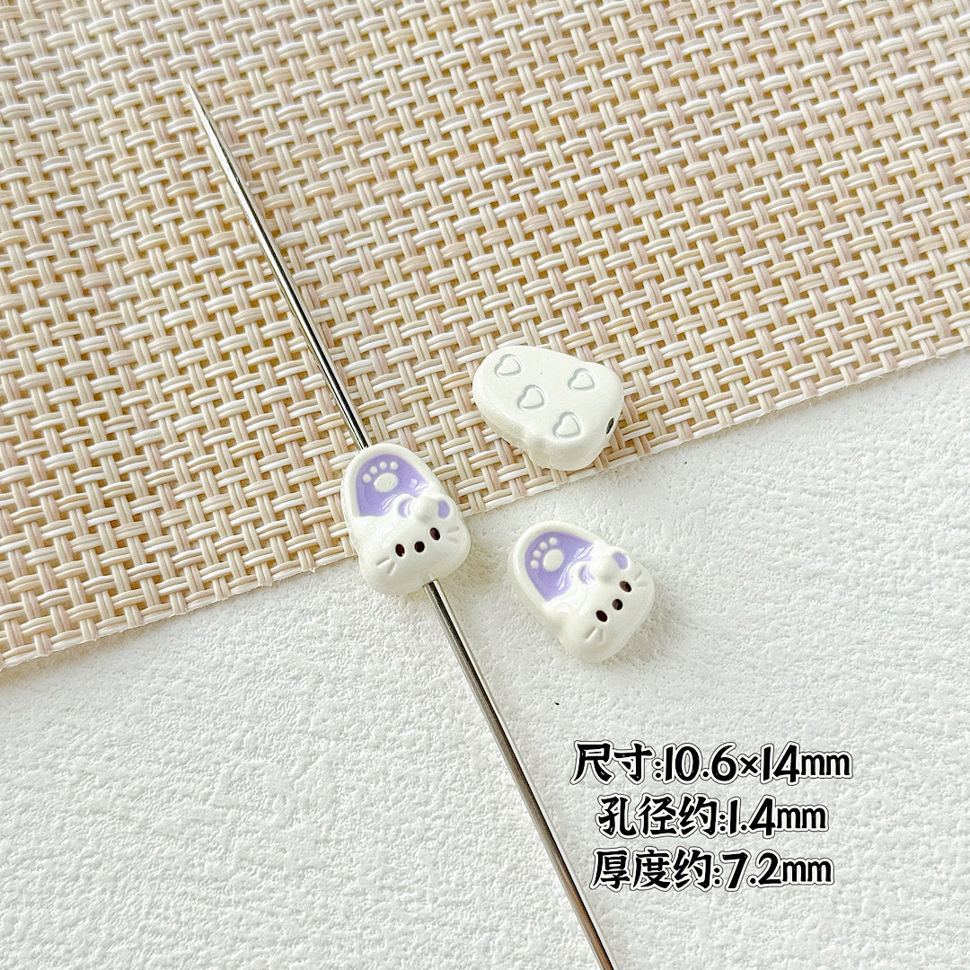 Kite Slippers Metal Beads 14mm Colorful Glossy Painted 10pcs 5