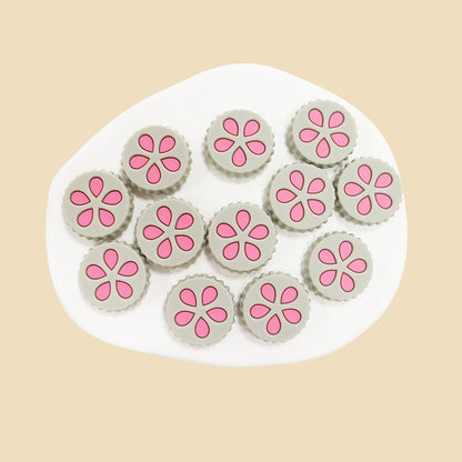Silicone Focal Beads Petal Cookies Floral Cut Out Design 20pcs 15