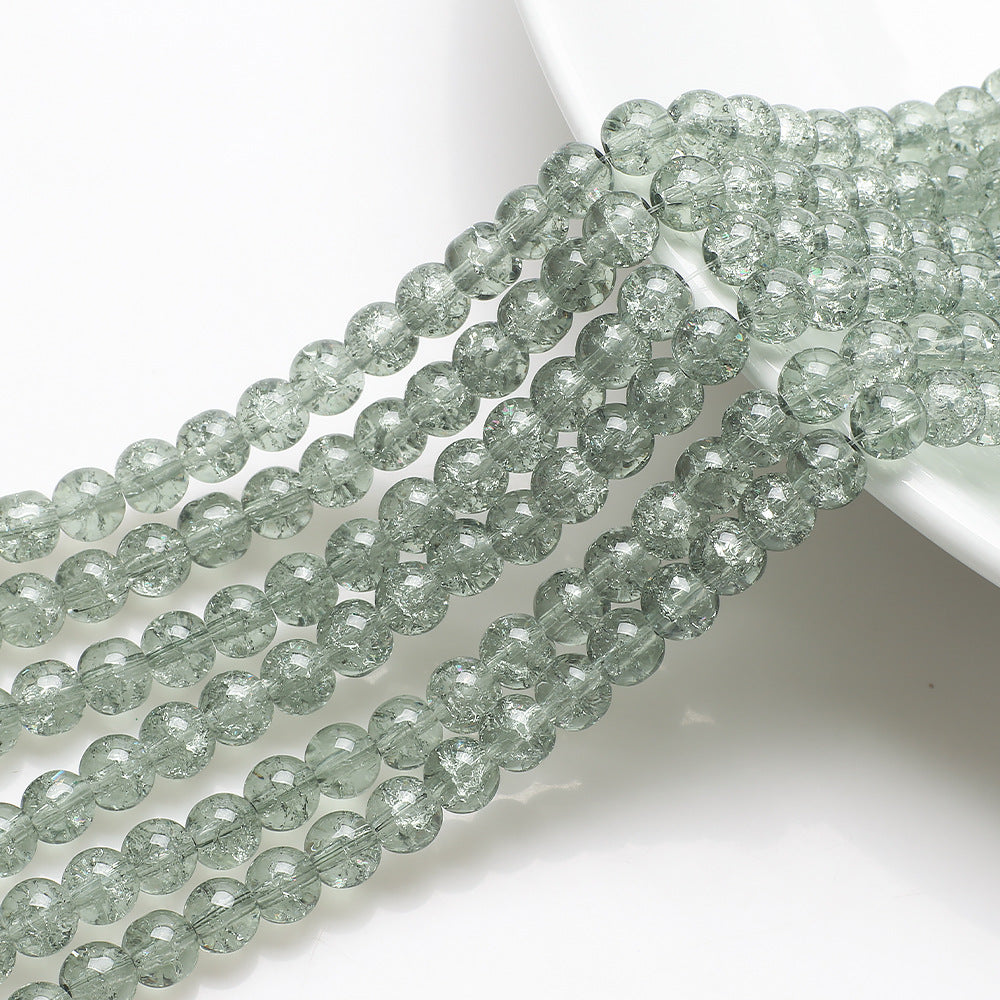 Crackle Round Glass Beads 8mm Monochrome Translucent 200pcs 6