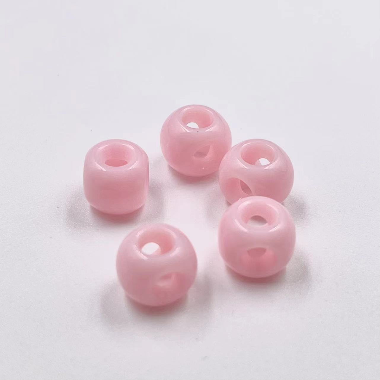 Colored Four-Hole Acrylic Beads Large Hole Chunky Mixed Finishes 100pcs 11