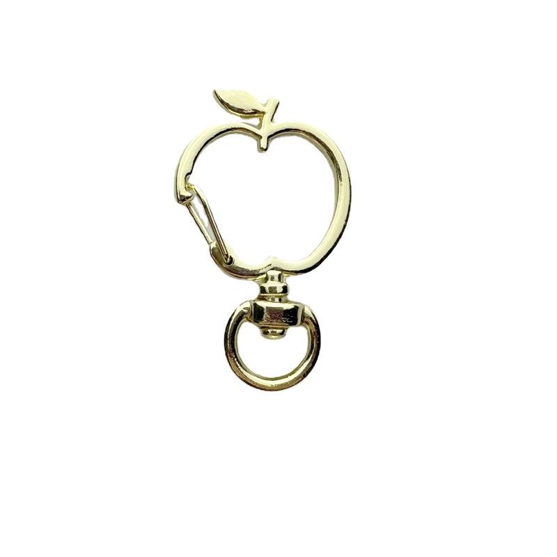 Zinc Alloy Apple Shaped Swivel Buckle Keychain Clasps 20pcs 38mm 5