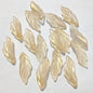 Czech Glass Beads Seaweed Leaf 14x37mm Translucent Green Blue Jasper 100pcs 23