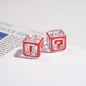 Clear Square Acrylic Beads 14mm Question & Exclamation Mark Pattern 30pcs 12