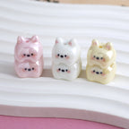 Plating Puppy Stack Resin Beads 24mm Glossy Pastel Colors 10pcs 6