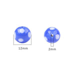 Painted Dots Glass Beads 12mm Colorful Glossy 2pcs 5