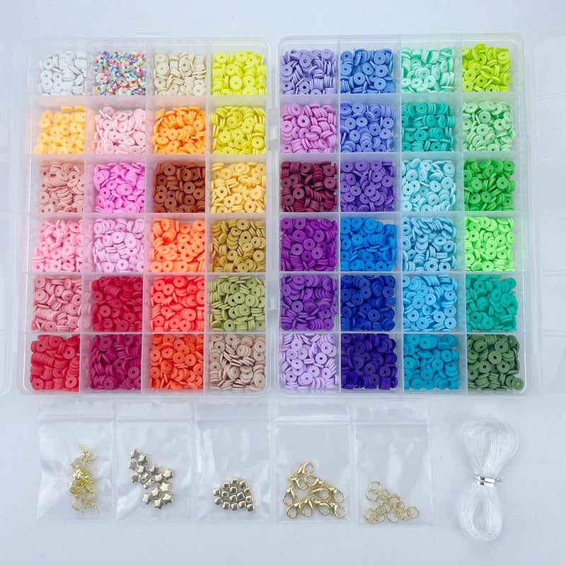 Heishi Clay Beads 6mm Matte 48 Color Mixed with Star Square Accents 4800pcs 3