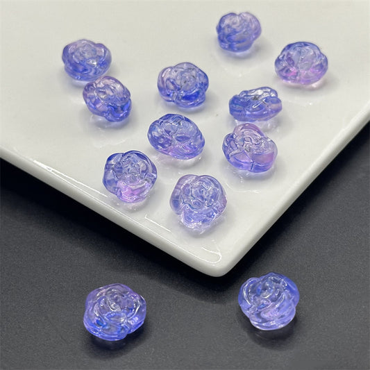 Czech Glass Beads Rose 12mm Soft Purple Pink 100pcs